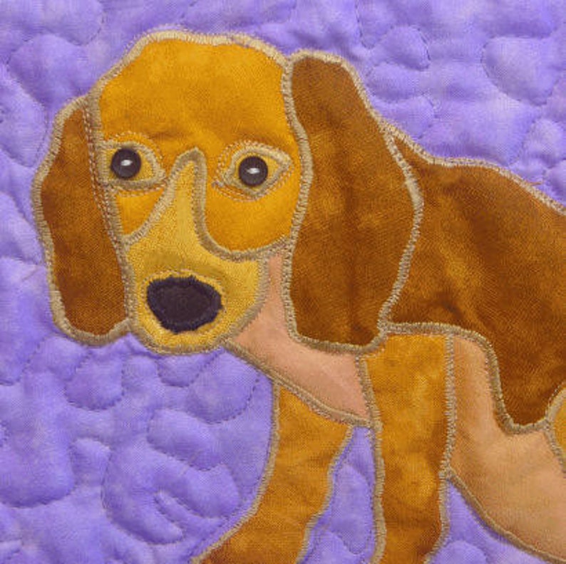 Dogs is a quilted applique pattern for a wall hanging Etsy