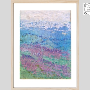 Impressionist Slow Stitch Kit – Hand Dyed Linen Landscape – Intuitive Textile Art - Rolling Hills
