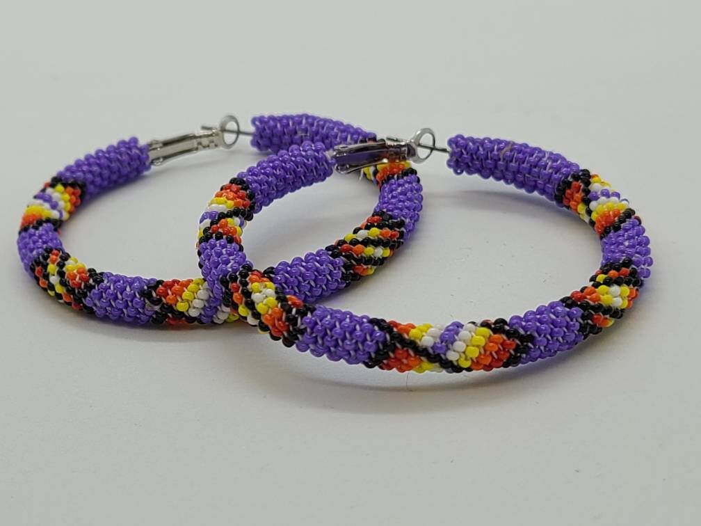 Peyote stitch hoop earrings deals