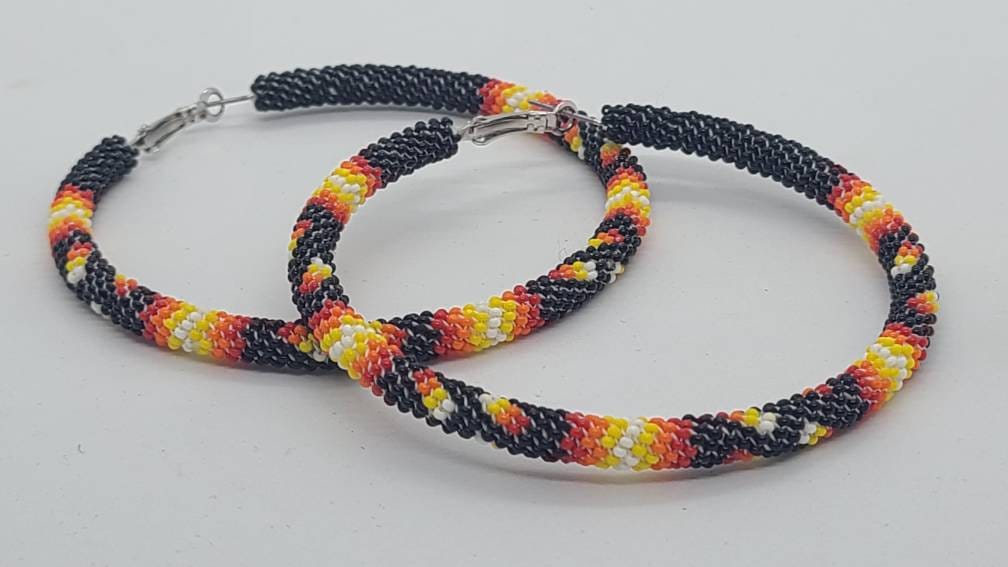 Beaded hoop earrings 3