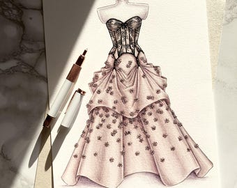 Custom Fashion Dress Illustration