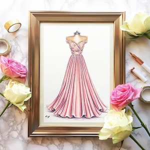 Custom Fashion Dress Illustration - Watercolour Illustration