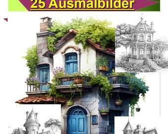 子供と大人のための精巧な庭小屋の塗り絵25枚（PDF）