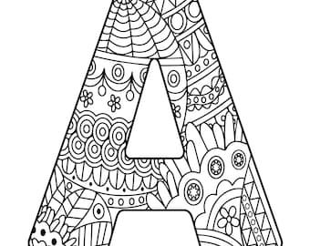 203 Alphabet Coloring Pages Ausmalbilder, Kinder, Erwachsene, JPG, sofort Download,
