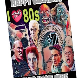 Retro 80/'s Art Inspired by Prisoner Cell Block H Birthday Personalised Pick Your Occasion Greeting Card Silver Glitter HMBI02