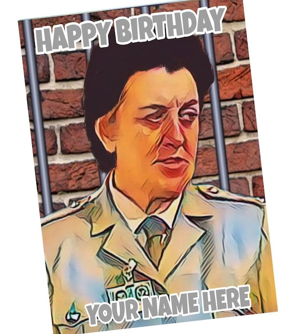 Retro 80/'s Art Inspired by Prisoner Cell Block H Birthday Personalised Pick Your Occasion Greeting Card Silver Glitter HMBI02
