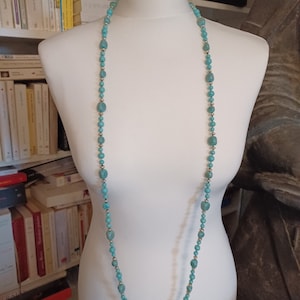 LONG Pate de verre long necklace 1950
