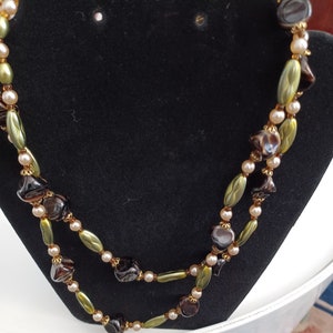 DOUBLE ROW NECKLACE Baroque Boho Pearls new condition