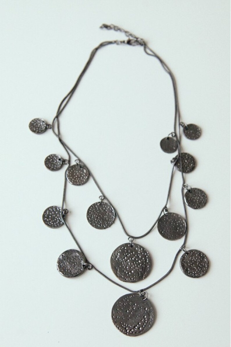 Layering Necklace,Hippie Chic The Aisha Necklace,Coin Shape Necklace,Boho Tribal Jewelry Gypsy Necklace