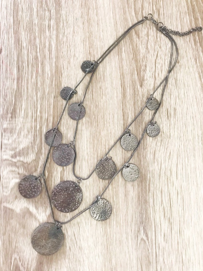 Layering Necklace,Hippie Chic The Aisha Necklace,Coin Shape Necklace,Boho Tribal Jewelry Gypsy Necklace