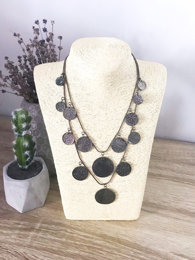 Layering Necklace,Hippie Chic The Aisha Necklace,Coin Shape Necklace,Boho Tribal Jewelry Gypsy Necklace