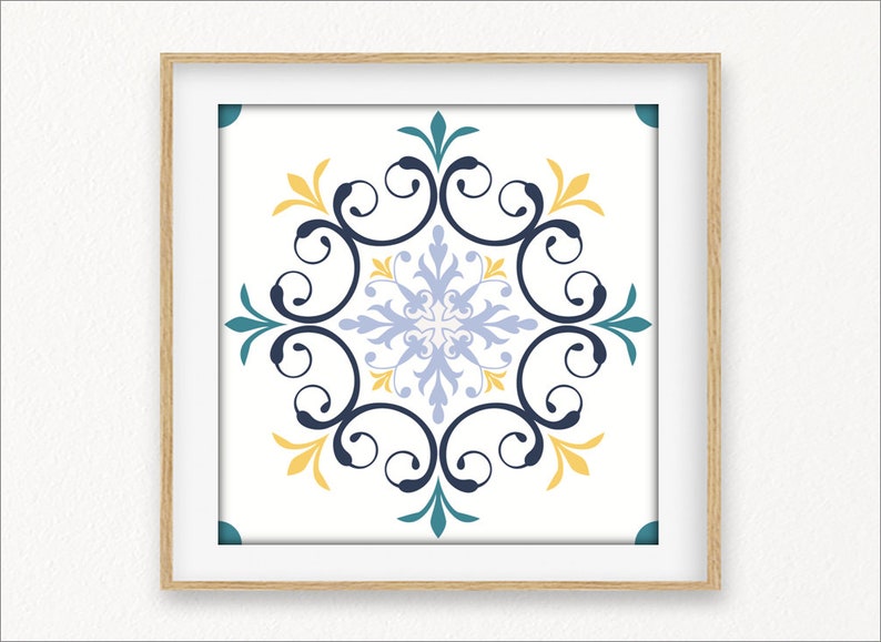 Tiles Art Tiles Print Tiles Poster Printable Tiles Blue - Etsy