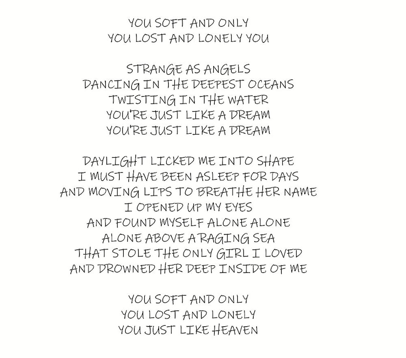 The Cure Just Like Heaven the Cure Song the Cure Lyrics Etsy