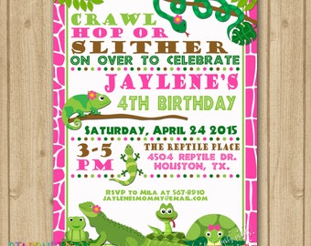 Lizard Invitation Etsy