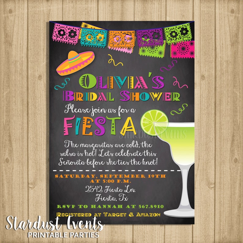 Fiesta Bridal Shower Invitation Bridal Shower Invitation Etsy