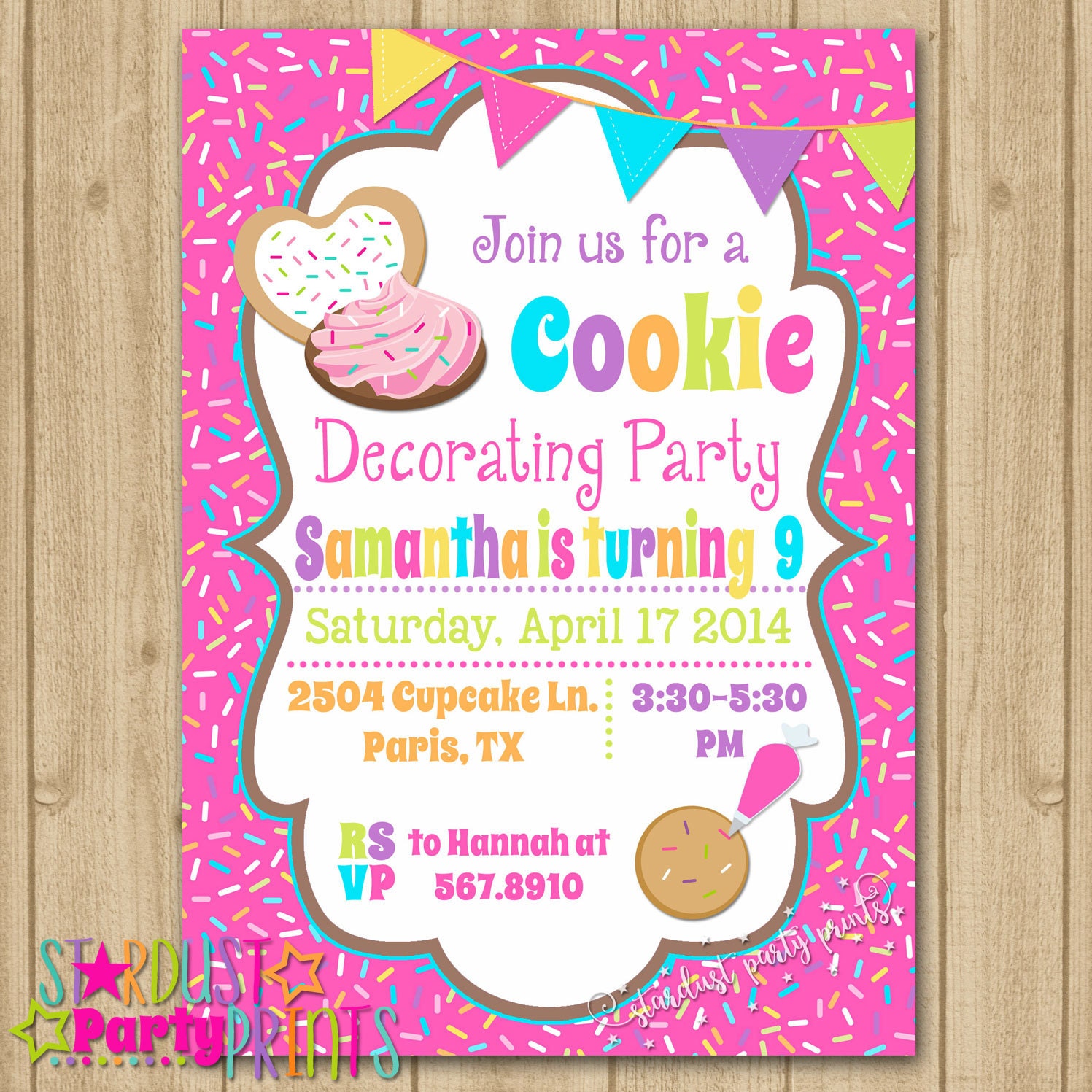Cookie Birthday Party Invitations 2