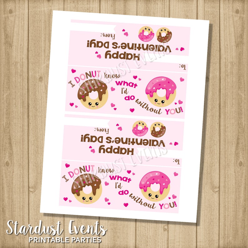 Treat Bag Toppers Donut Treat Bag Toppers Valentines Treat Bag Toppers