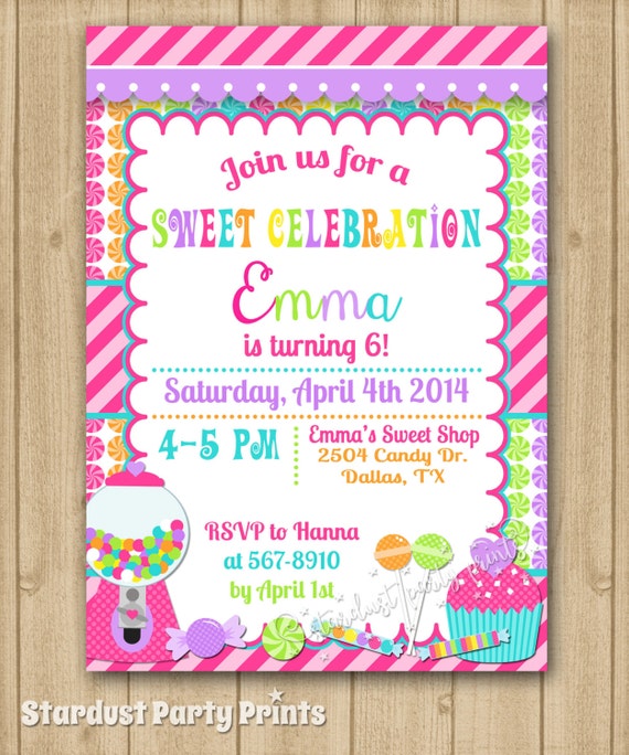 candy shop birthday invitation candyland invitation candy etsy candyland invitations printable
