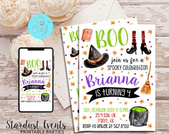 Halloween Invitation, Witch Invitation, Witch Halloween Birthday Invitation, Witch Halloween Invitation, Witch Party