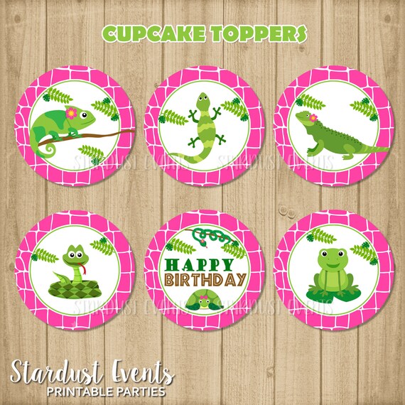 reptile cupcake toppers
