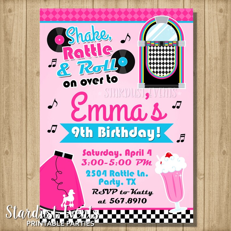 50s Birthday Invitation 50s Invitation Fifties Birthday | Etsy