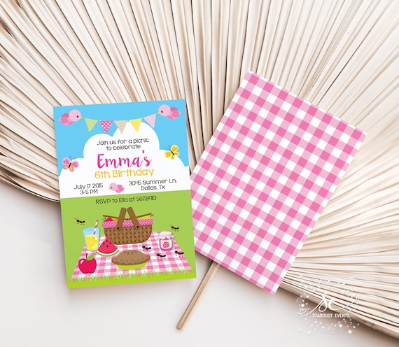Picnic Birthday Invitation, Picnic Birthday, Picnic Invitation, Digital Invitation, Editable Invite, Picnic Party Invite, Editable Invite