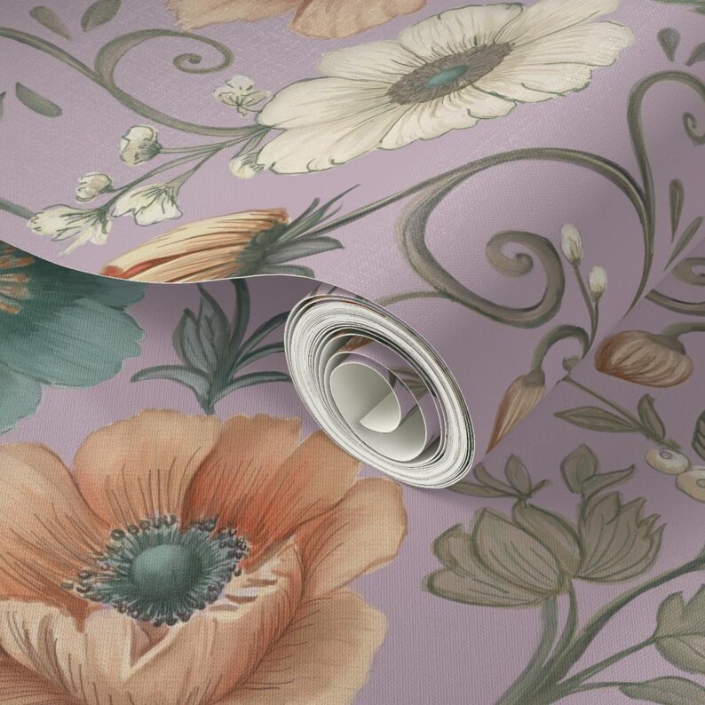 Cottagecore Wildflower Wallpaper | Peel and Stick | Vintage Floral Wall ...