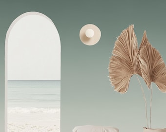 Mural de papel pintado con degradado verde salvia | Decoración de pared minimalista y suave | Papel pintado autoadhesivo para habitación infantil, dormitorio o sala de estar