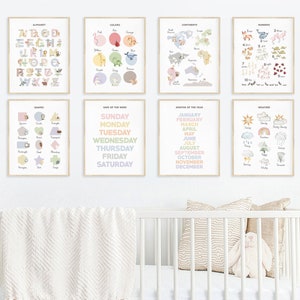 Homeschool Printables, Animal Alphabet Print, Instant Download, Educational Prints for Kids, Playroom Decor, Montessori Homeschool