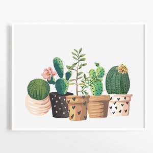 Cactus Print, Cactus Wall Art, Garden Decor, Rustic Home Decor, Botanical Print, Printable Wall Art, Instant Download
