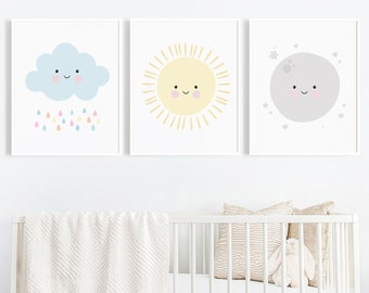 Terracotta Live by the Sun Love by the Moon Gender Neutral Nursery Boho Nursery Wall Art Set of 2 Art Prints Above Crib Wall Art Digital