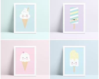 Ice Cream Prints, Printable Wall Art, Nursery Wall Decor, Comfort Colors Nursery, Ice Cream Nursery, Popsicle Art Print