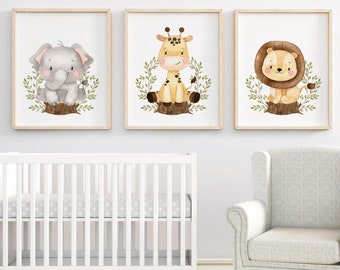 Safari Nursery Decor, Safari Animals Nursery Prints, Gender Neutral Nursery, Safari Animal Prints, Baby Animal Nursery, Jungle Animals