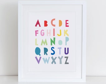 Alphabet And Numbers Art Print Art Print Instant Download Etsy