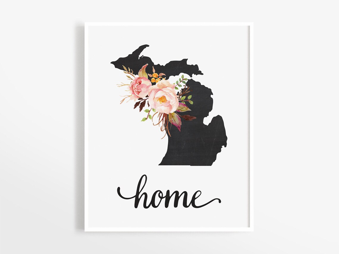 Michigan Art Print Michigan Printable Art Instant Download - Etsy