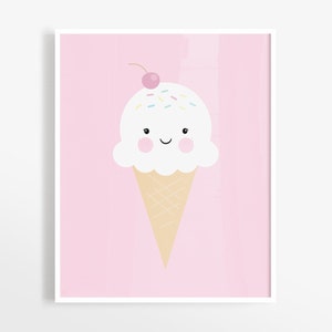 Ice Cream Print, Baby Girl Nursery, Candy Art Print, Printable Kids Decor, Kids Room Decor, Candy Colors Nursery