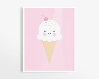 Ice Cream Doll Print 5 X 7 CHILLY LILY - Etsy