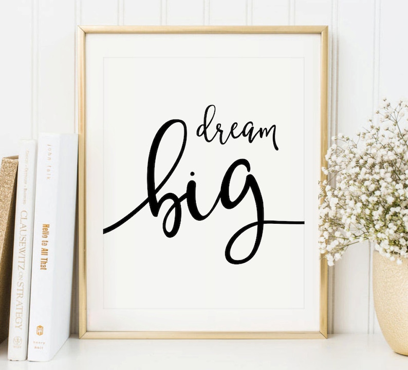 Dream Big Art Print Minimalist Print Nursery Wall Decor Etsy