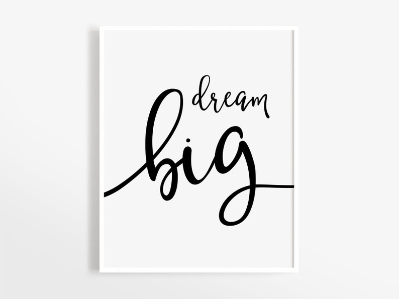 Dream Big Art Print Minimalist Print Nursery Wall Decor Etsy