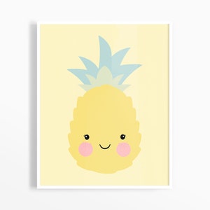 Pineapple Art Print, Baby Girl Nursery, Printable Kids Decor, Fruits Art Print, Pineapple Printable Wall Art, Playroom Decor