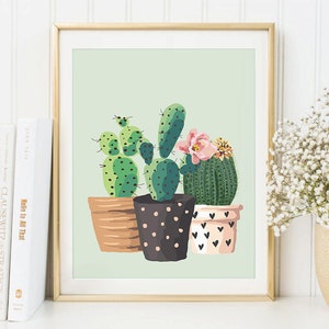 Cactus Art Print, Rustic Home Decor, Botanical Print, Printable Wall Art, Cactus Printable, Instant Download image 3