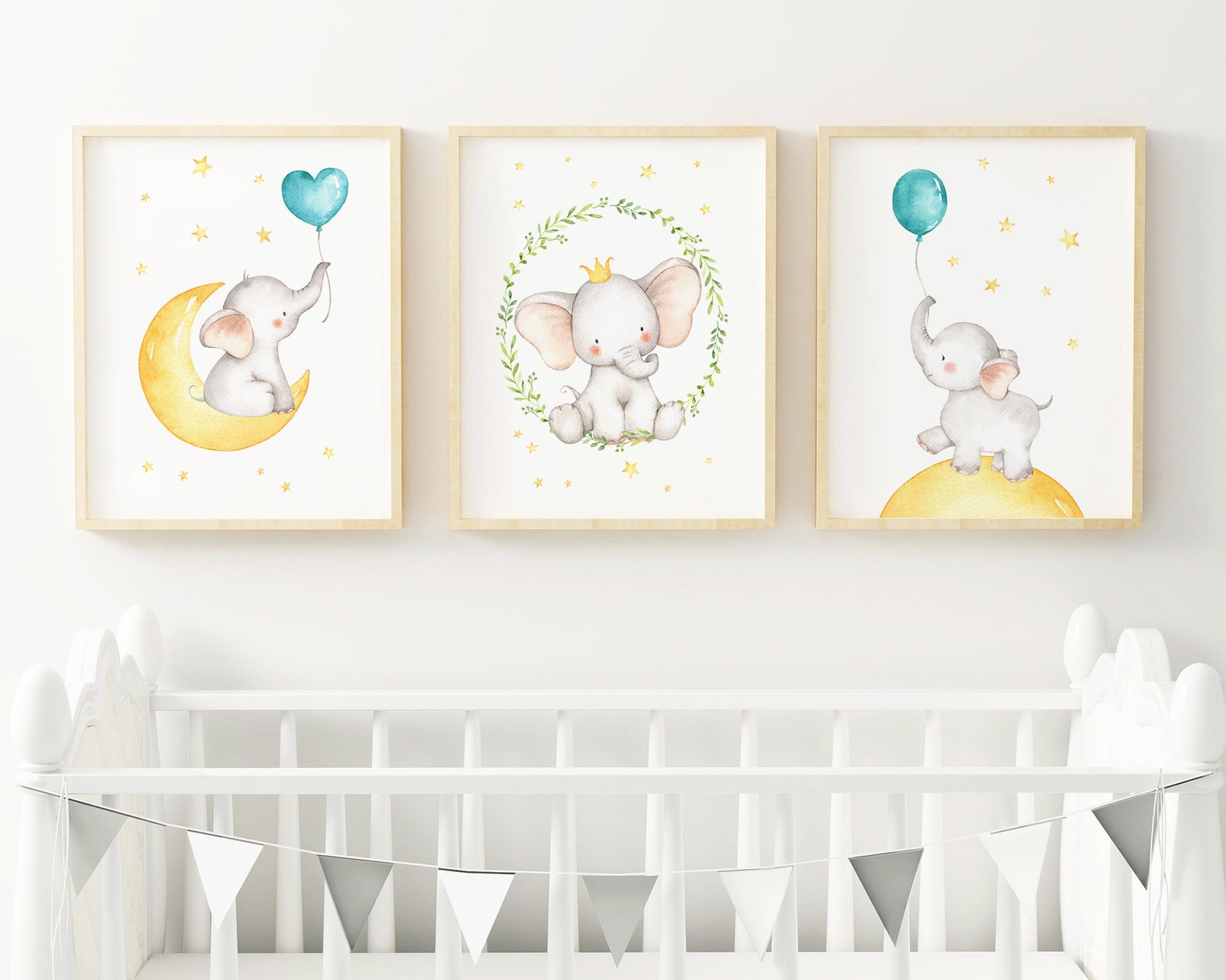 Nursery Wall Art Baby Elephant Print Printable Wall Art Etsy