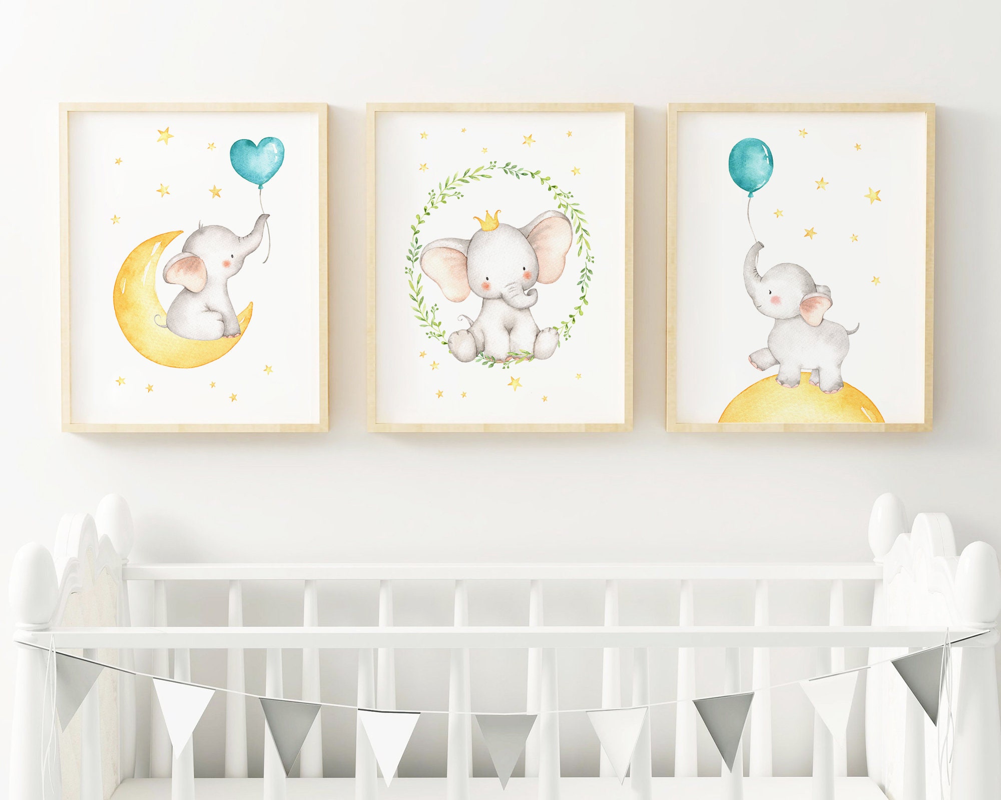 Nursery Wall Art Baby Elephant Print Printable Wall Art | Etsy