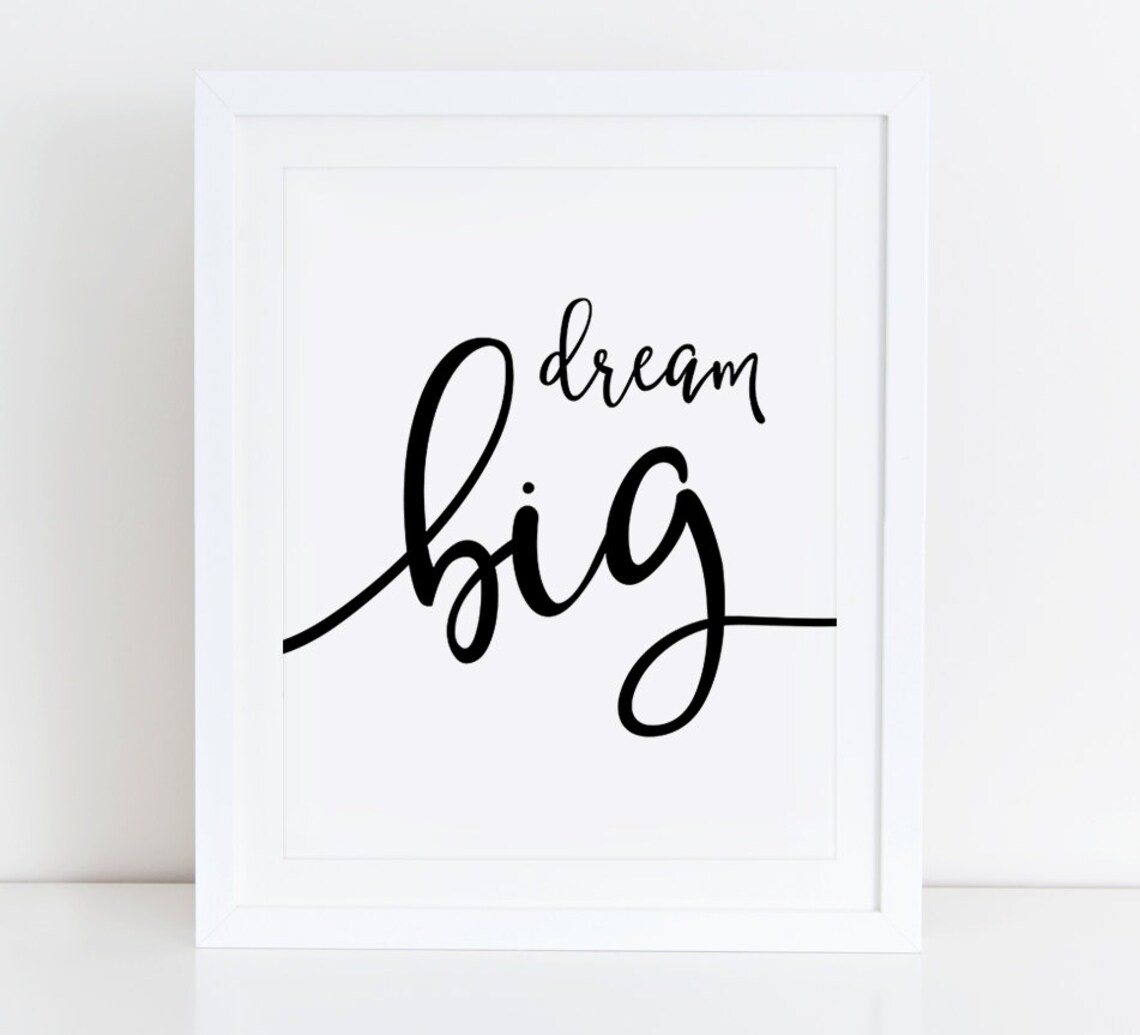 Dream Big Art Print Minimalist Print Nursery Wall Decor Etsy