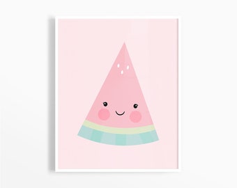 Watermelon Art Print, Baby Girl Nursery, Printable Kids Decor, Nursery Printable Wall Art, Fruits Art Print, Watermelon Printable