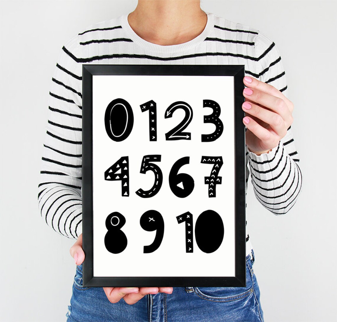 Numbers Art Print Instant Download Numerals Print Nursery - Etsy Australia