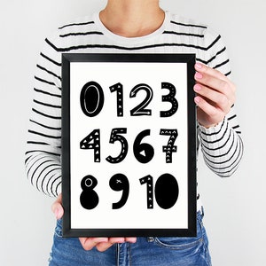Numbers Art Print Instant Download Numerals Print Nursery - Etsy