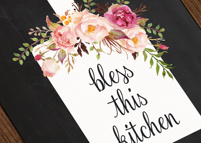 Bless This Kitchen Art Print Instant Download Kitchen Wall | Etsy