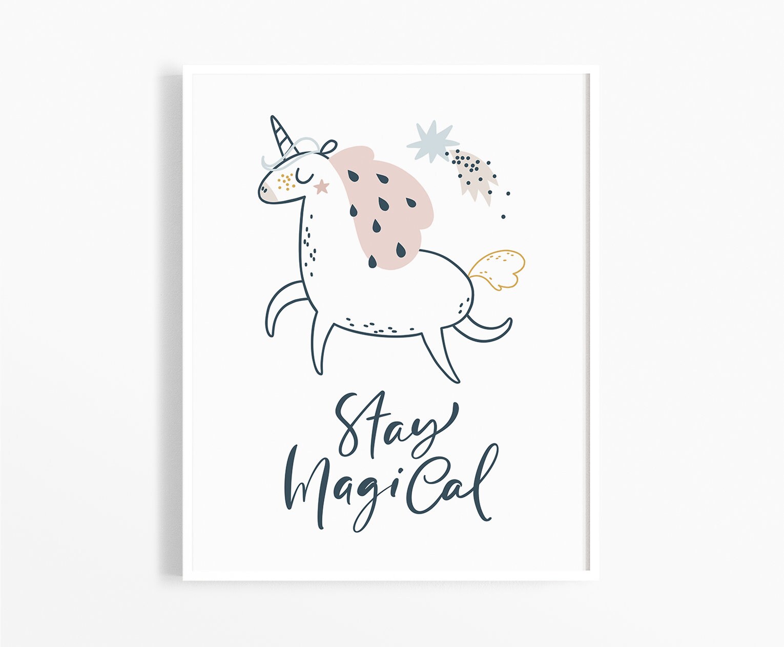 Rainbow Art Print Unicorn Wall Art Instant Download Etsy