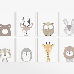 Animal Prints For Nursery, Neutral Nursery, Gender Neutral Nursery, Baby Printables, Printable Wall Art, Baby Animal Prints
